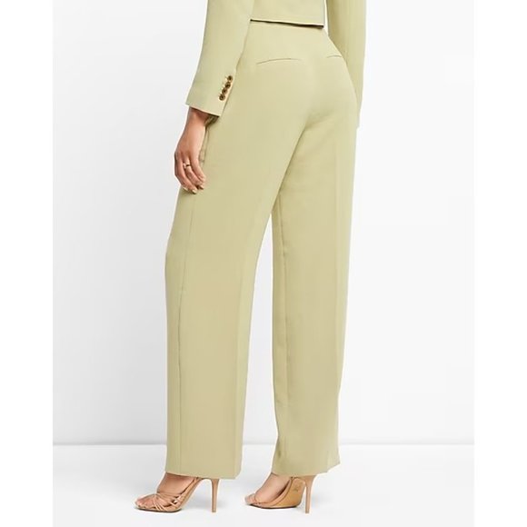 Express Super High Waisted Pleated Wide Leg 8R - Picture 3 of 7